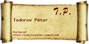 Todorov Péter névjegykártya